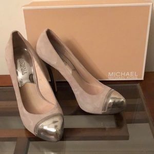 Michael Kors Cynthia Platform Pearl Grey Heels